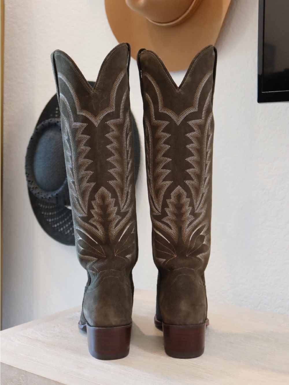 Tecovas Abby Tall Western Boot in Olive Green - Picture 6 of 10